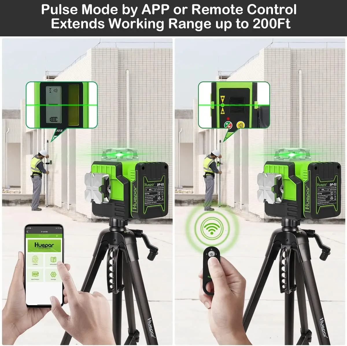 Huepar 3D Laser Levels P03DG 12 Line Green Laser Level