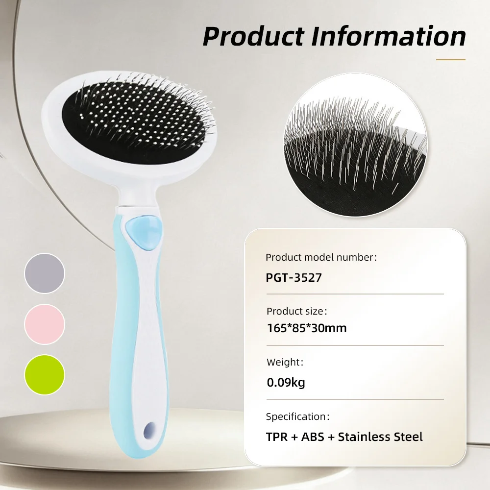 Wholesale Self Cleaning Stainless Steel Slicker Brush Eco-Friendly Eas - product detail 2