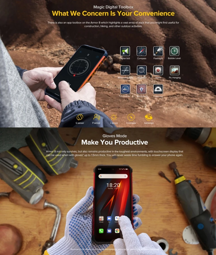 Ulefone Armor 8 2020 Rugged Phone 4GB+64GB 6.1 inch 5580mAh Android 10.0