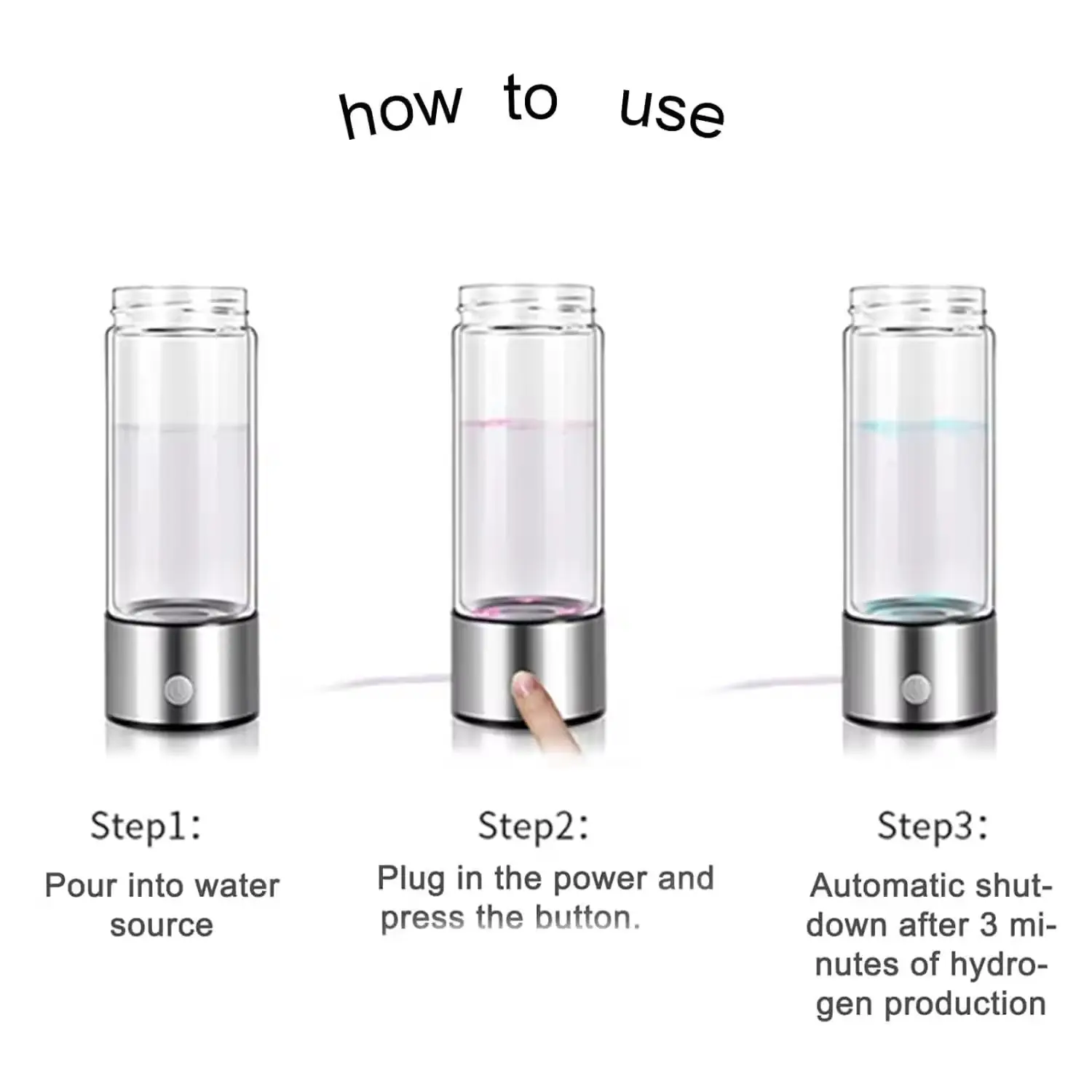2024 Pitcher Water Filters Machine in 3 Minutes for Home Hydrogen Water Bottle Generator with SPE Technology Water Ionizer