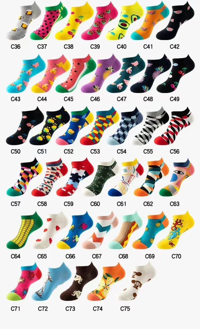 Wholesale/customized Full Printing Low Cut Socks Fashion Ins Socks ...