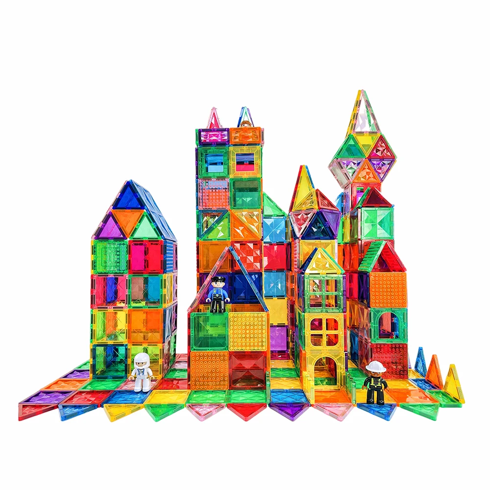 2023 New Style Hot Sale Colorful Plastic 100 pcs Magnetic Blocks Magnetic Building Tiles For Kids