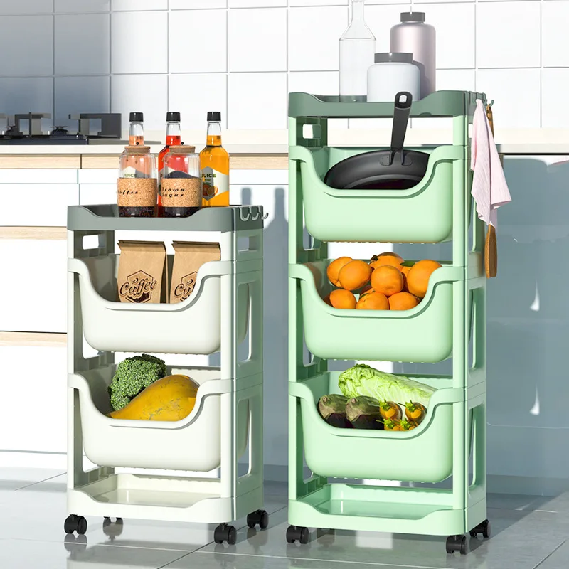 Factory Hot Sale Kitchen Shelves Multi-layer Storage Rack Vegetable Fruit Storage Baskets Snack Storage Rack details