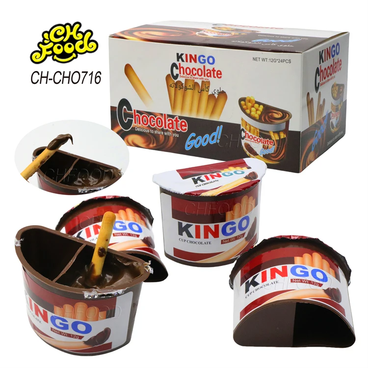 Low MOQ Halal Wholesale Mini Finger Biscuit Stick with Chocolate Jam OEM Chocolate Cup Biscuit Stick Dip Chocolate Candy Sweets