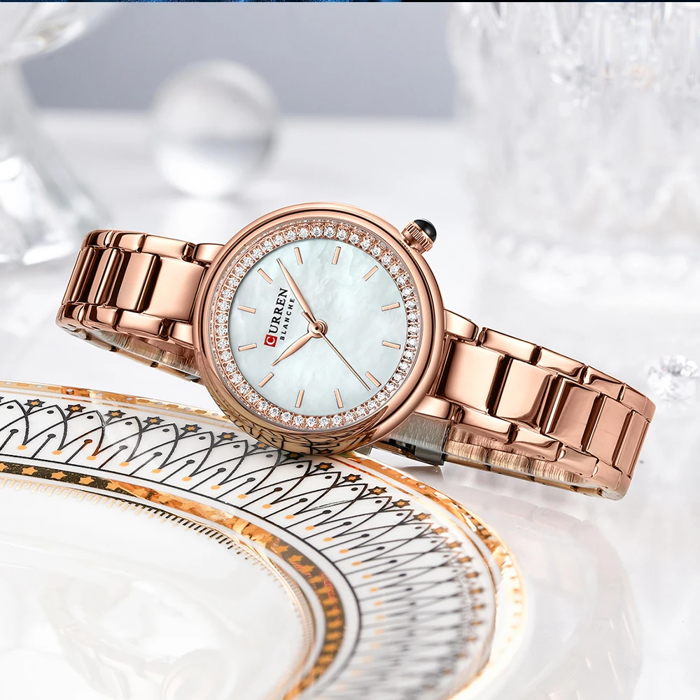 9089 High Quality Ladies Quartz Watch Casual Fashion Watch Diamond Set Steel Band Waterproof Watch Girl Gift Reloj De Mujer