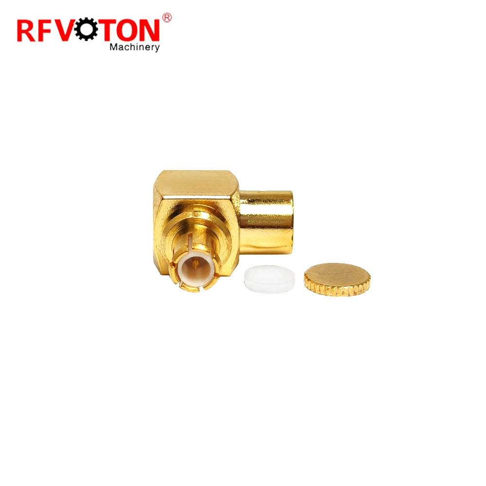 RF MCX Connector MCX Male Right Angle Connector for RG402 RG141 Cable