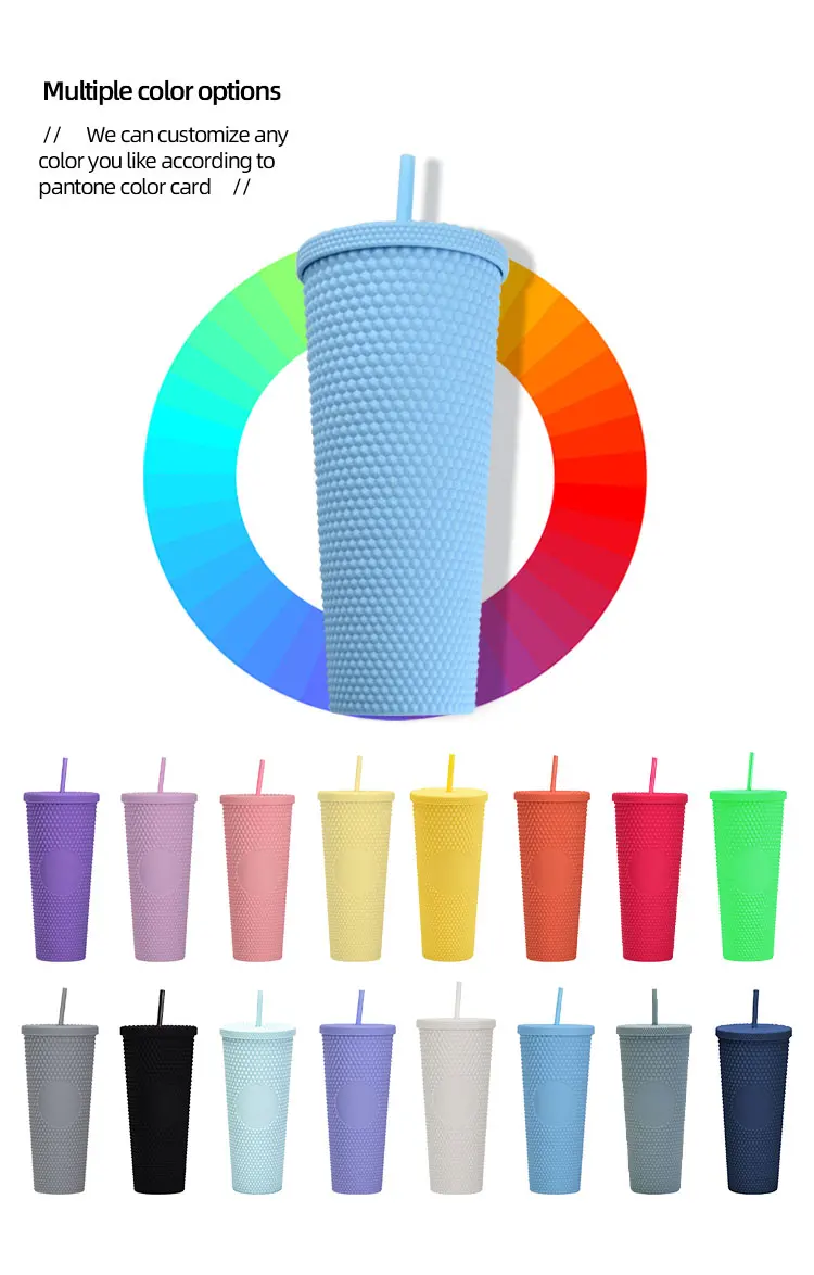 Usa Warehouse Studded 24oz Tumblers Reusable Coffee Plastic Cups