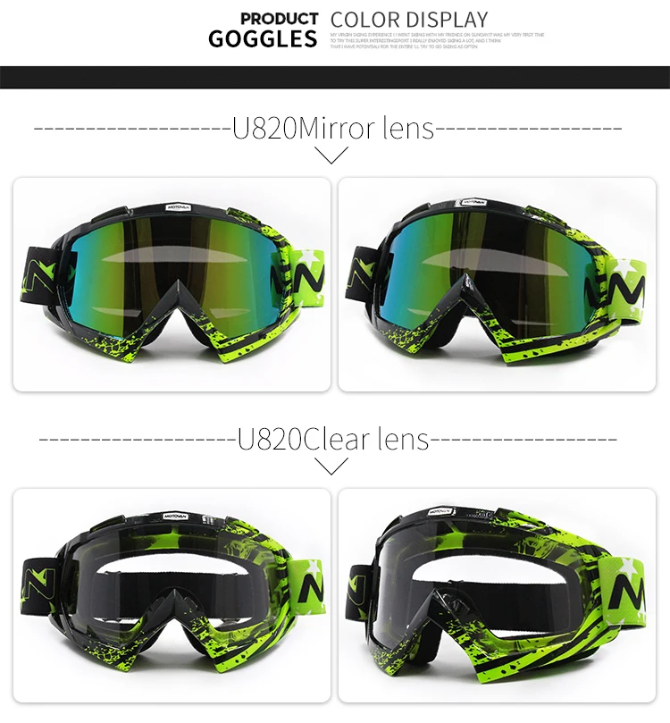 Motovan Custom Motocross Goggles Motorcycle Riding Goggles Dirt Bike