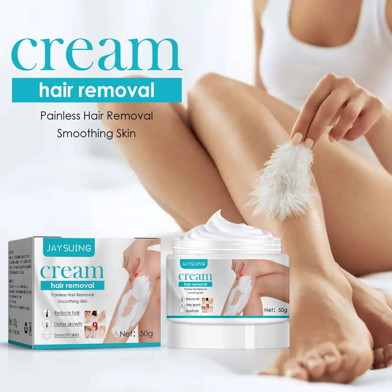 Jaysuing Aloe Vera Underarm Face Body Pubic Hair Removal Cream Repairing Painless Removal Depilation Gentle Effective