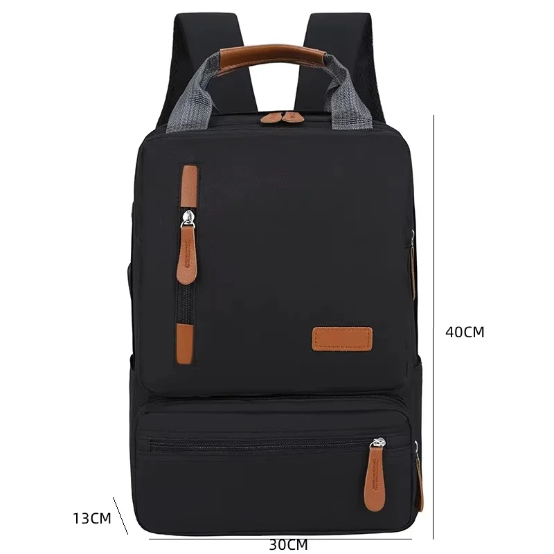 product casual slim anti theft usb charging mens polyester laptop bag business backpack set handbag style high quality polyester-7