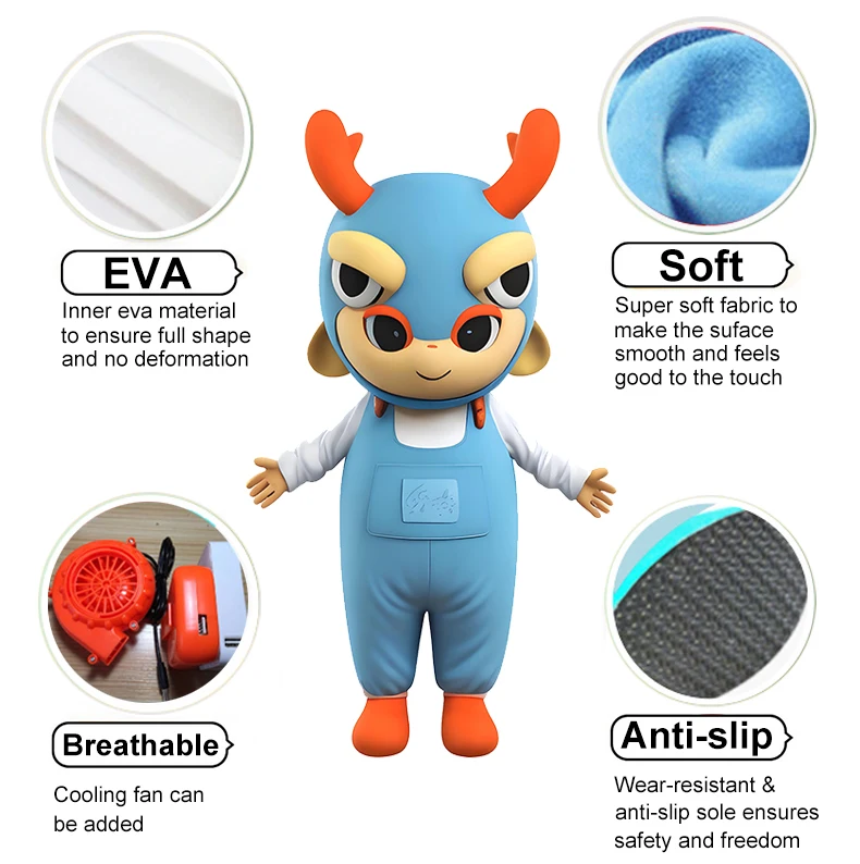 Kinqee High Quality Custom Mascot Inflatable Cartoon Adult Cosplay Festival Halloween Christmas Holiday Character Mascot Costume