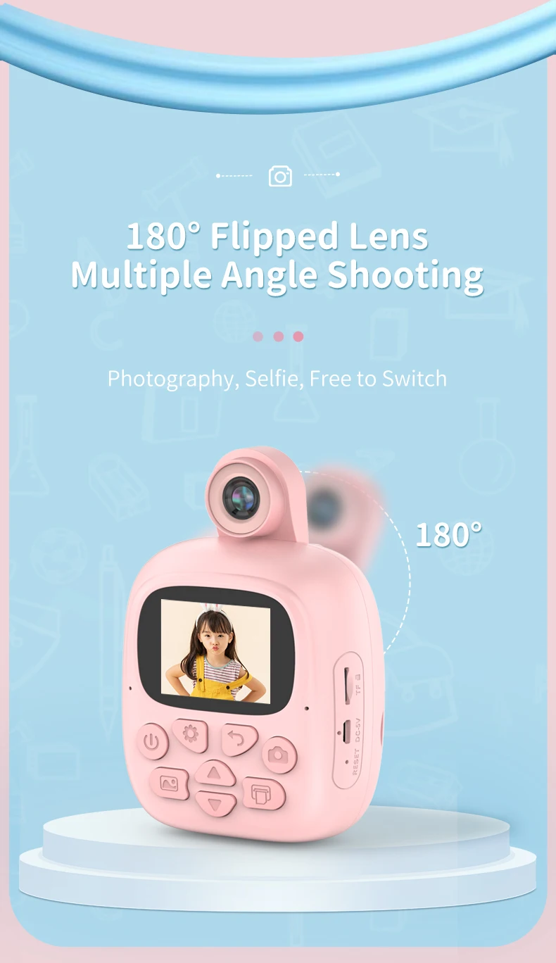 lovely style 2.0 inch Instant camera for kids use