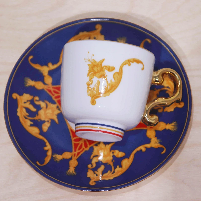 Nordic Luxury Mosaic Ceramic Cup and Saucer Set Modern Design Afternoon Tea Turkish Coffee Cup Saucer Set manufacture