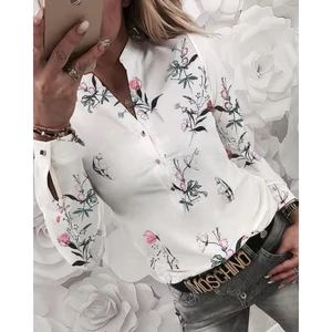 Ready To Ship Slim-Fit Button-Down Women's V-Neck Shirt Top
