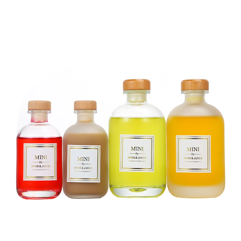 250ml & 500ml Clear Frosted Glass Bottles for Wine & Juice