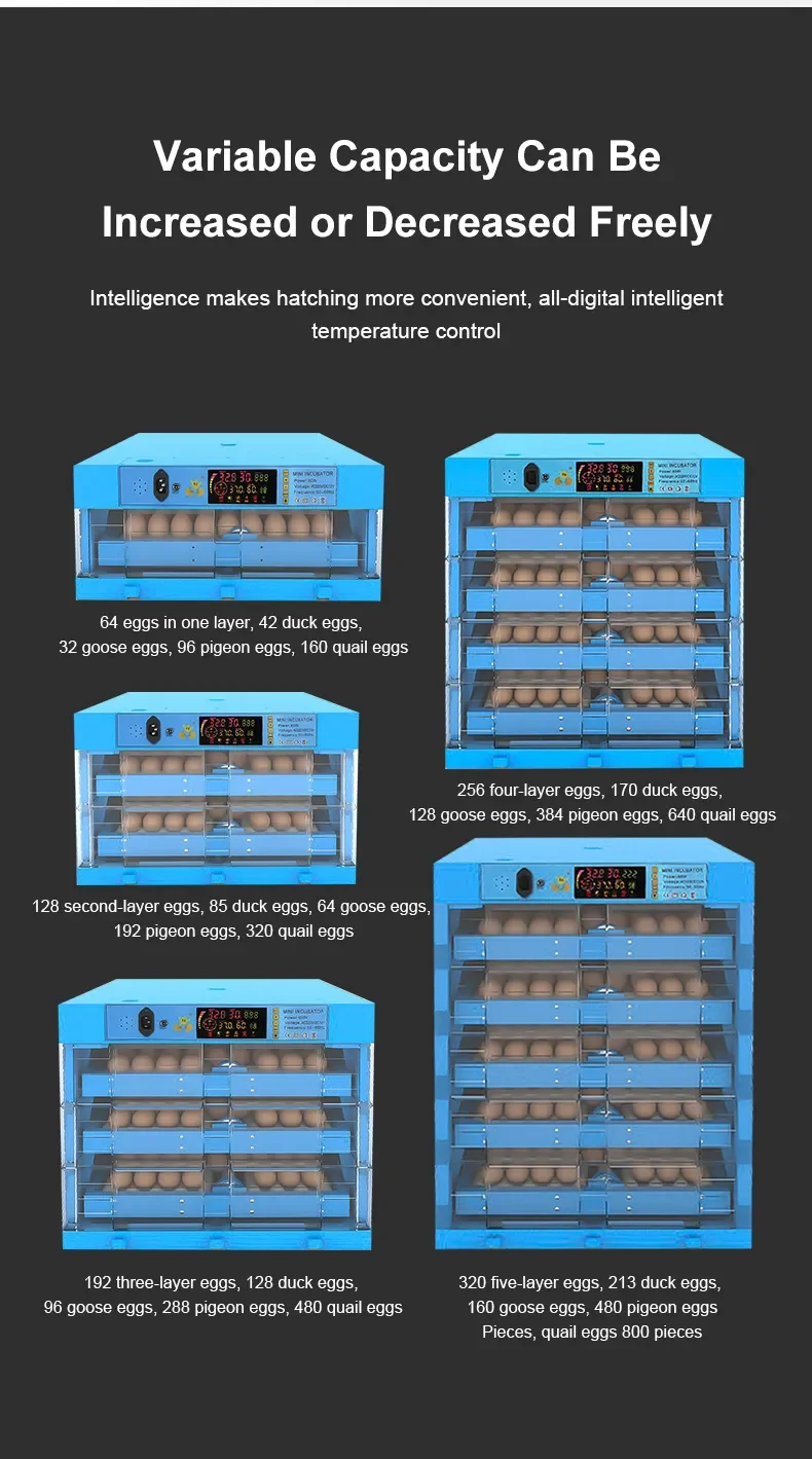 Fully Automatic Egg Hatching Machine Incubator 220V 12V  Chicken Duck Goose Bird Egg Incubator