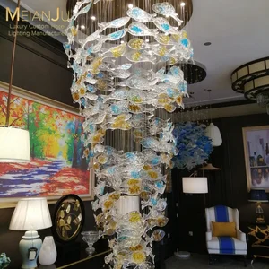 Zhongshan Modern Premium Indoor Hanging Lamp Light Fixtures Bubble Fish Glass Chandelier for Home & Hotel Decor Lighting