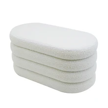 Modern Indoor Velvet Stool Bed End Bench Seat Design Customized Living Room Furniture Top Grade Long Ottoman Bench Boucle Fabric