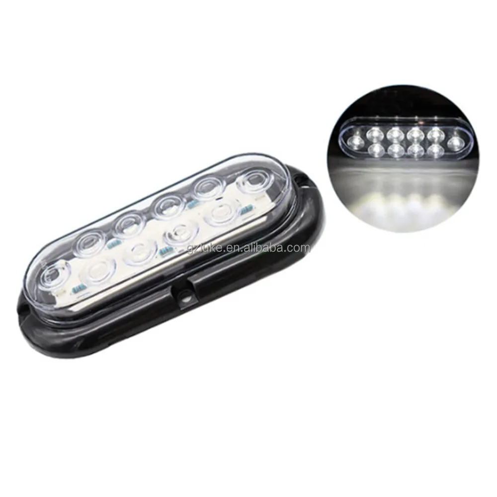 6-Inch Surface Mount LED Brake Stop Turn Tail Light for Trailer Truck RV New Sealed Amber Warning 24V Voltage