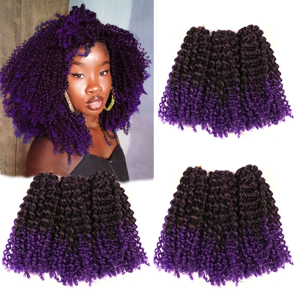 Synthetic Marly Bob Hair Extensions Ombre Marly Jerry Curl