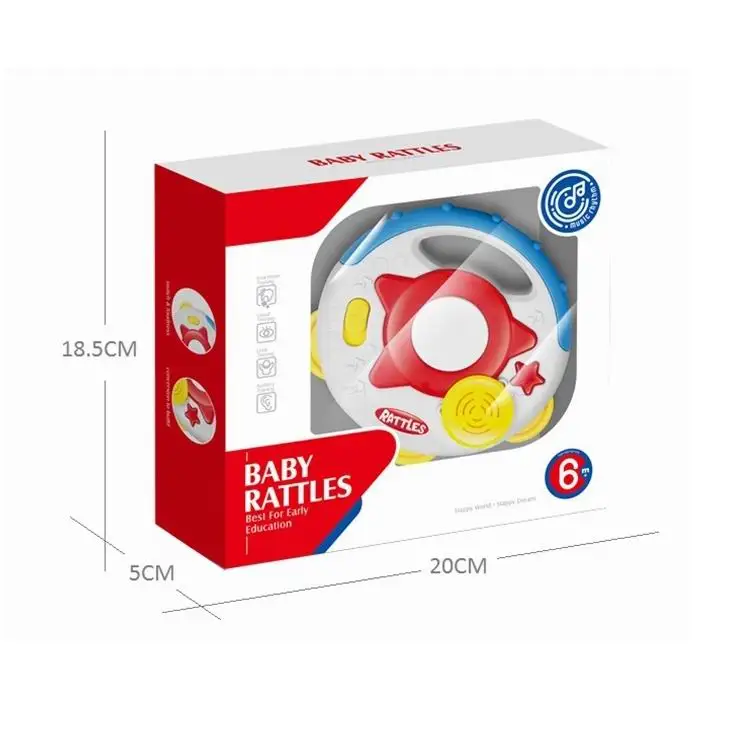 Baby 2 in 1  Tambourine with Light and Music Baby Toy Set
