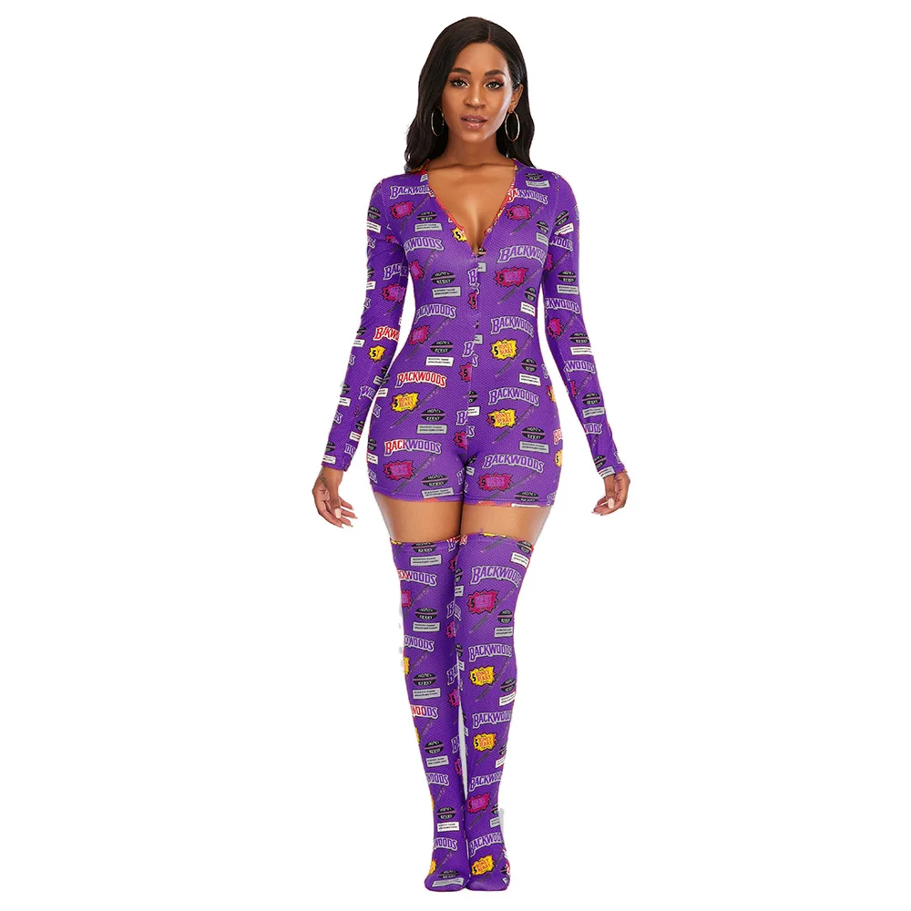 Sleeve Backwood Jumpsuit Purple Backwoods Sexy Women's One Piece