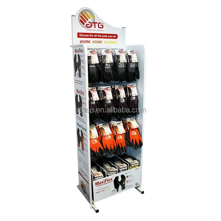 Floor Standing Metal Display Rack Shelf Hanging Golf Glove Display