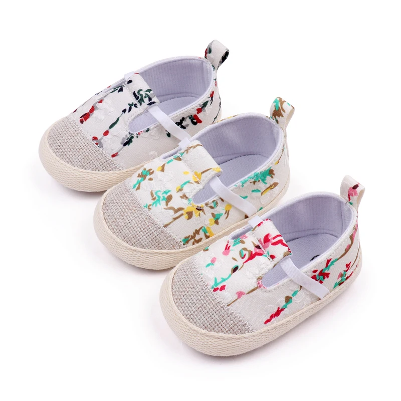 Baby Spring and Autumn New Fresh Small Floral Soft-soled Elastic Sleeve Walking Shoes