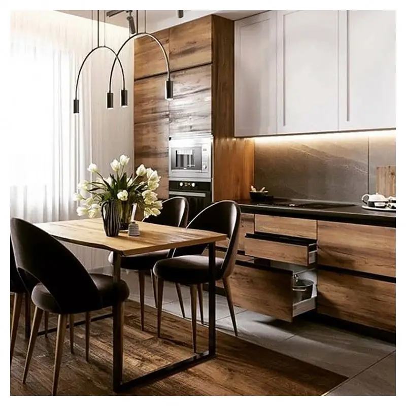 Realgres Small Kitchen Cabinet Set With Sink Price in Addis Ababa Solid Wood Walnut Kitchen Cabinets Matt Kitchen Cabinet