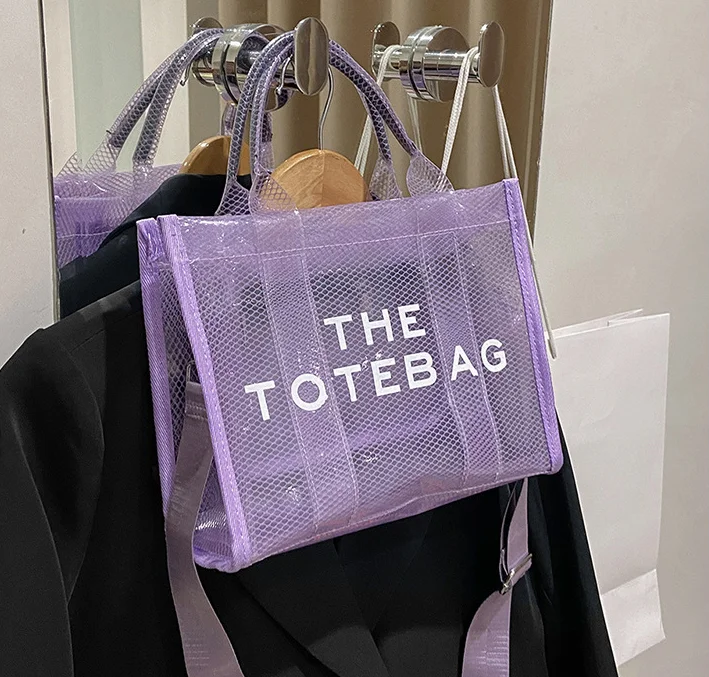 Custom Pvc Clear Tote Bag,Women's Plastic Shoulder Bag,Large Capacity ...