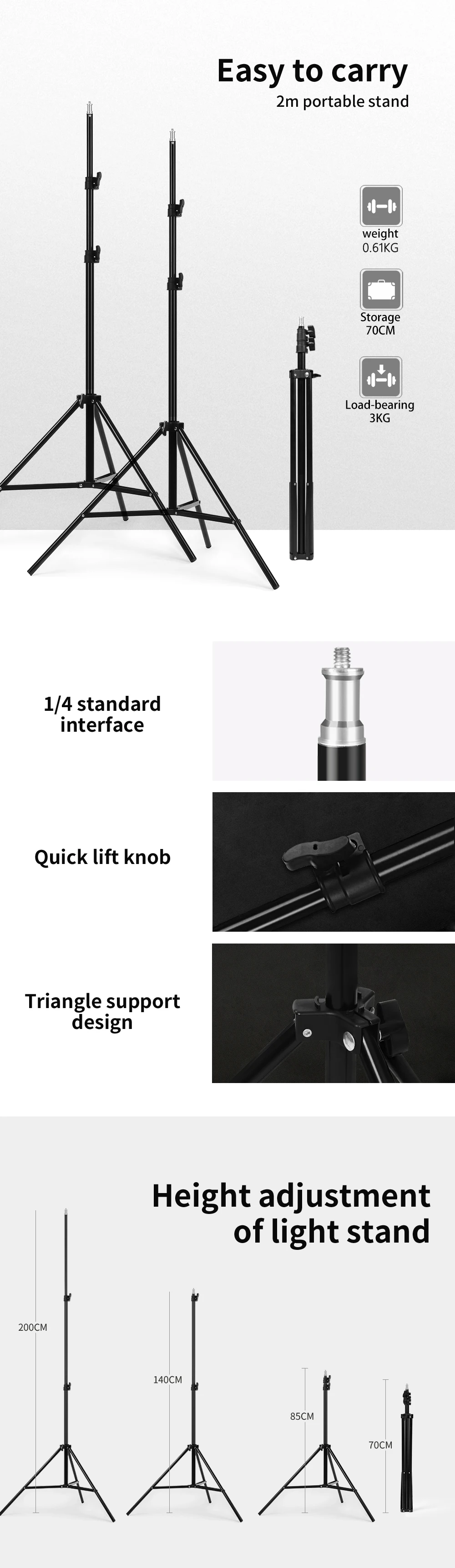 Photo Studio Equipment 2*3m Background Stand Photography Backdrop Set