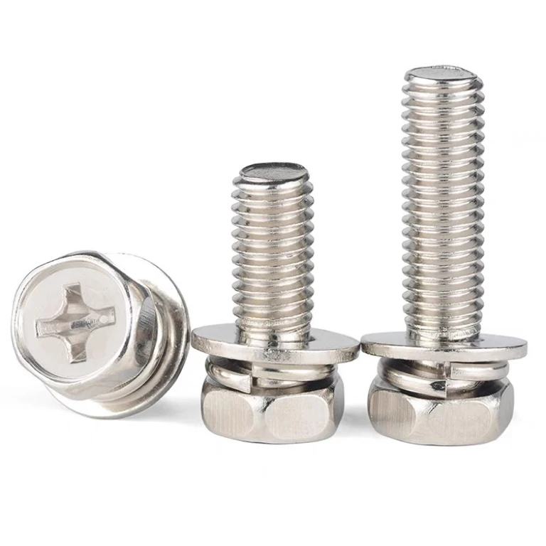 Bolt Screw With Spring Flat Gasket Combination Screw