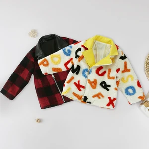 Wholesale Kids Clothes Turn-down Collar Zipper Baby   Long Sleeve Winter Coat