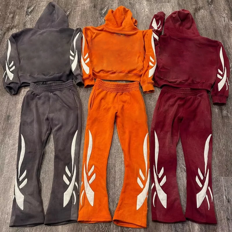 Custom Logo Hooded Sweat Suit Men Jogging Sets Sport Wear Clothing Heavyweight Spring Mens Tracksuit Sweatsuit for Men factory