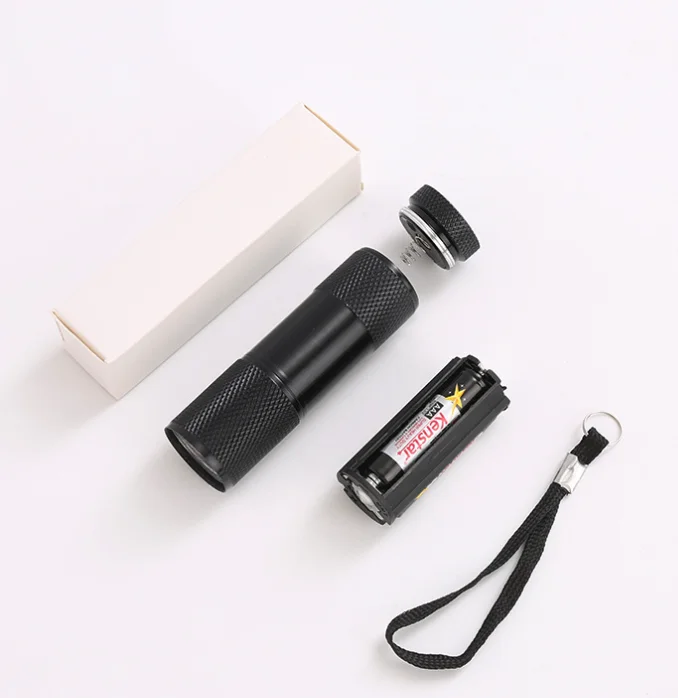 6 Pack UV Ultra Violet Lumière Noire 9 LED Lampe de Poche Torche Extérieure etc