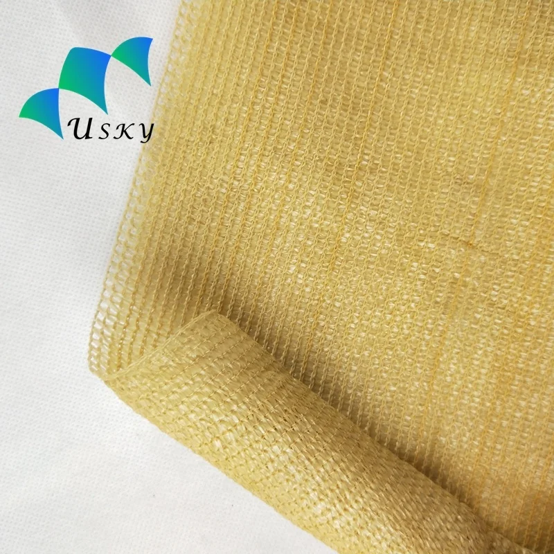 180gsm HDPE Fabric Beige Shade Net Balcony protection for Qatar