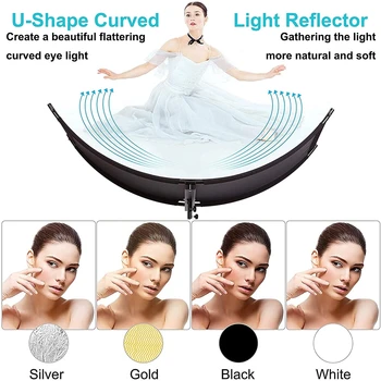 Four Colors Reflector 60*180cm 50*100cmU-shape Curved Reflector Panel 60x180cm Photographic Equipment for Photo Studio detail image