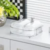 ขาตั้งหมีสีเงิน - จานวงรีใสขนาดใหญ่ - 2 ช่อง