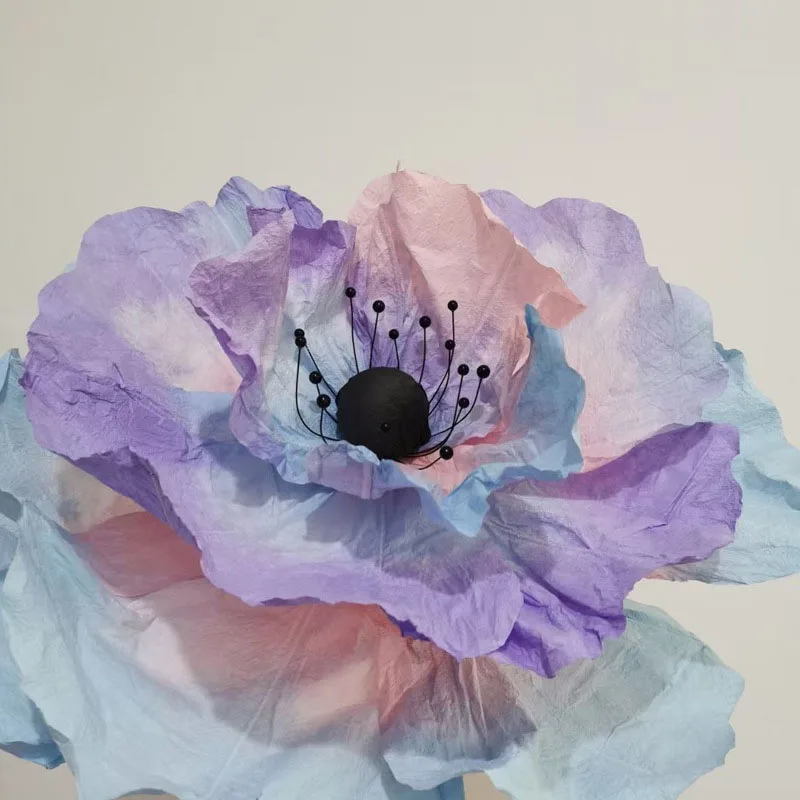 Gf005 Giant Peony Poppy Rose Flowers With Stem Stand Flower Heads Big