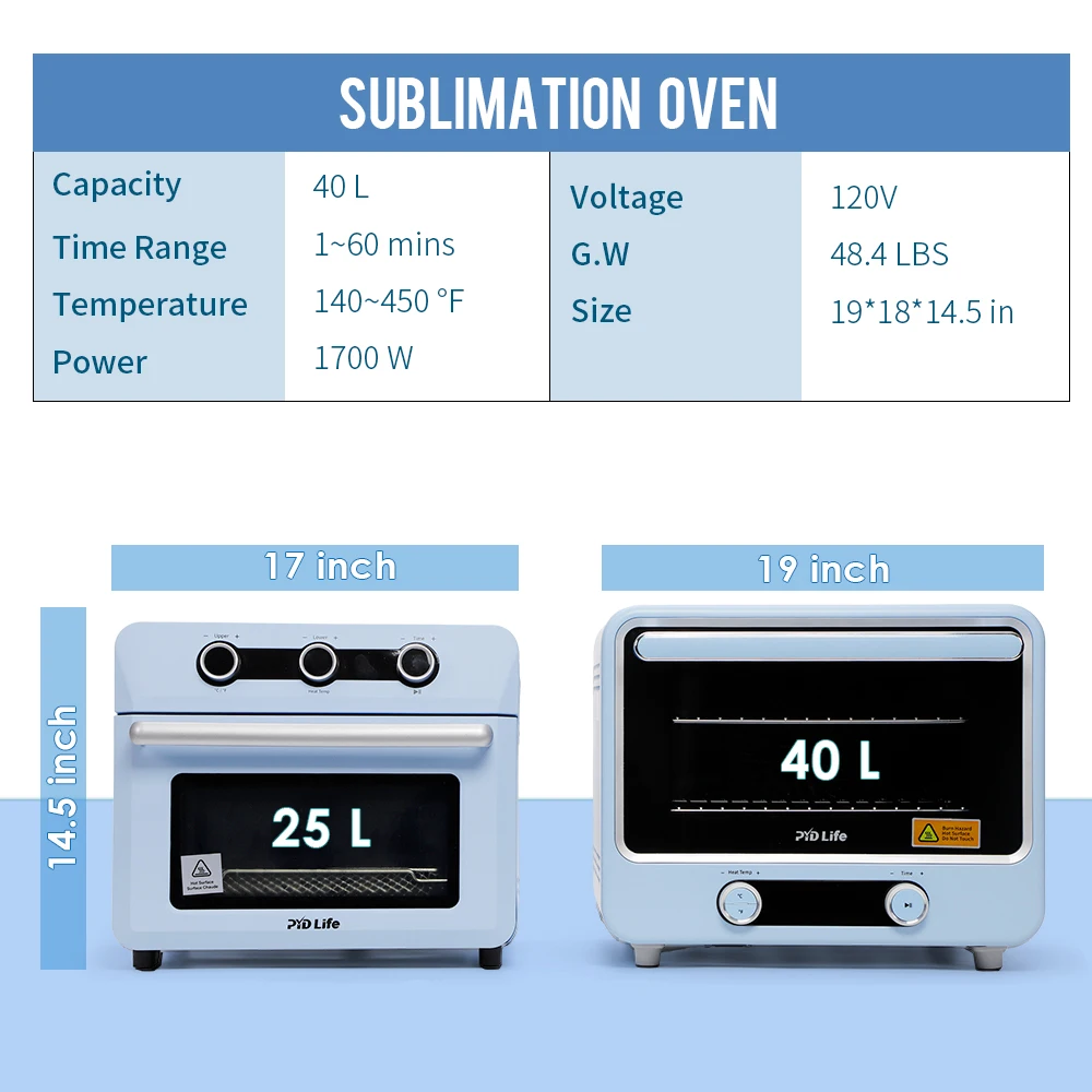 PYD Life RTS 40L Sublimation Oven 20 oz 30 oz Sublimation Tumbler  Heat Press Machine with Free Shrink Wrap Film