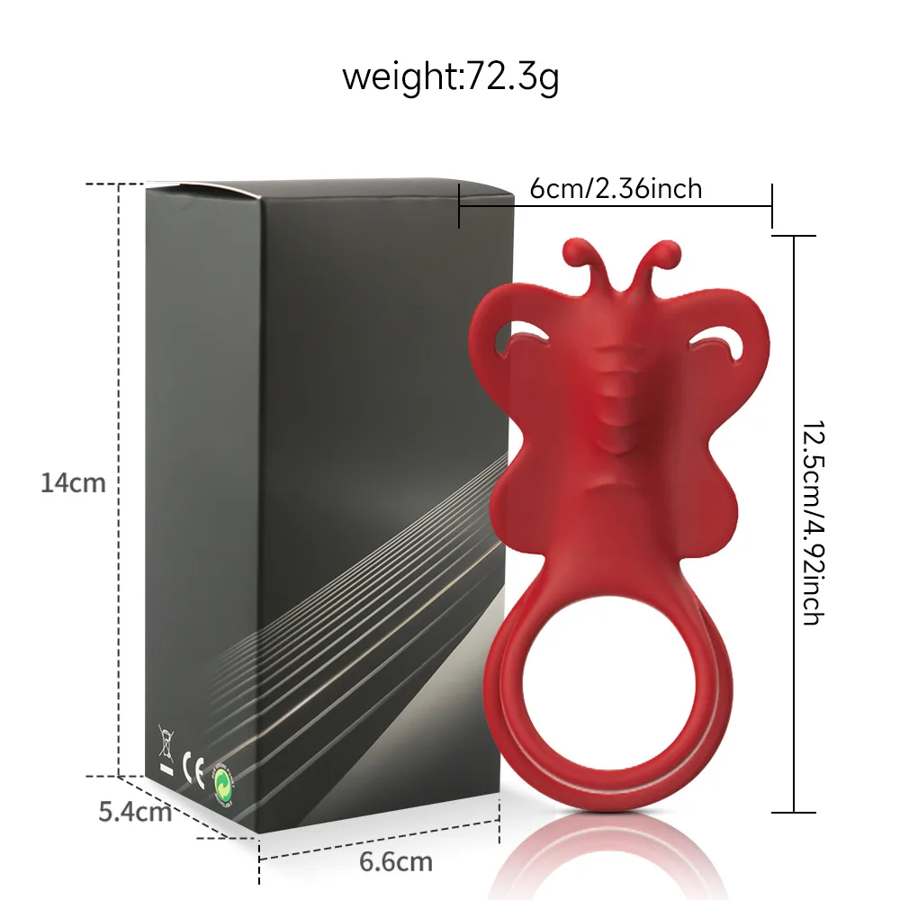 TPE souple et Silicone adulte homme jouets pour Masturbation retardée produits sexuels papillon mâle verrouillage anneau vibrant