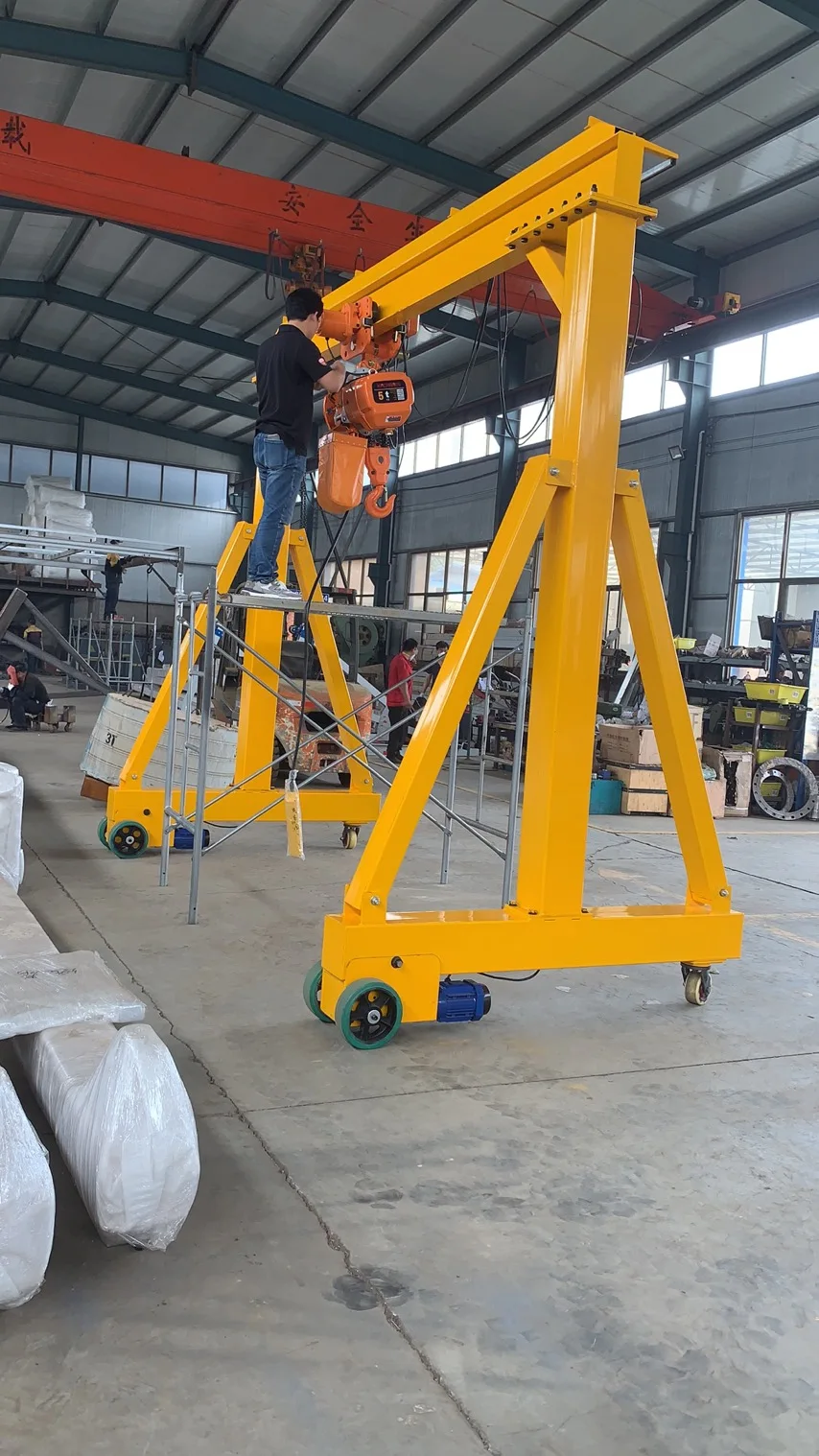 Span Adjust Manual Pulling 1 3 5 10 Ton Aluminum Mobile Gantry Crane ...