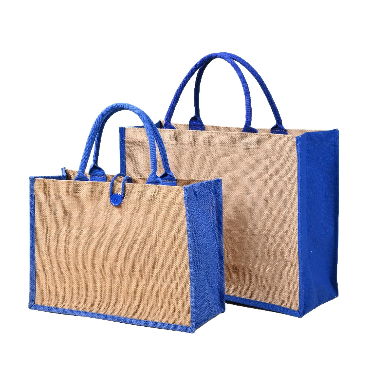Wholesale  Custom Printed Eco-friendly Burlap Tote Bags Reusable Fashion Jute Shopping & Beach Bags Geometric Patterns preview 3
