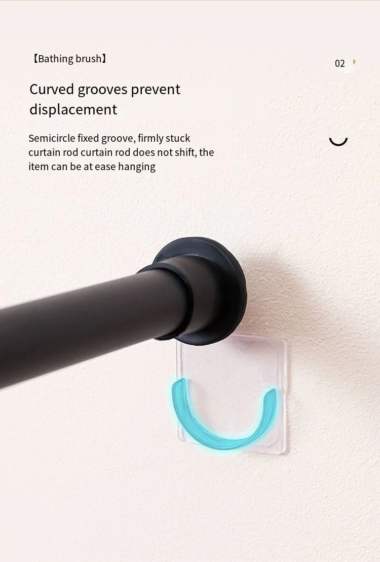 Traceless telescopic rod fixing bracket Pasted bracket punch-free clothes hanging device curtain hanging novelty hooks manufacture