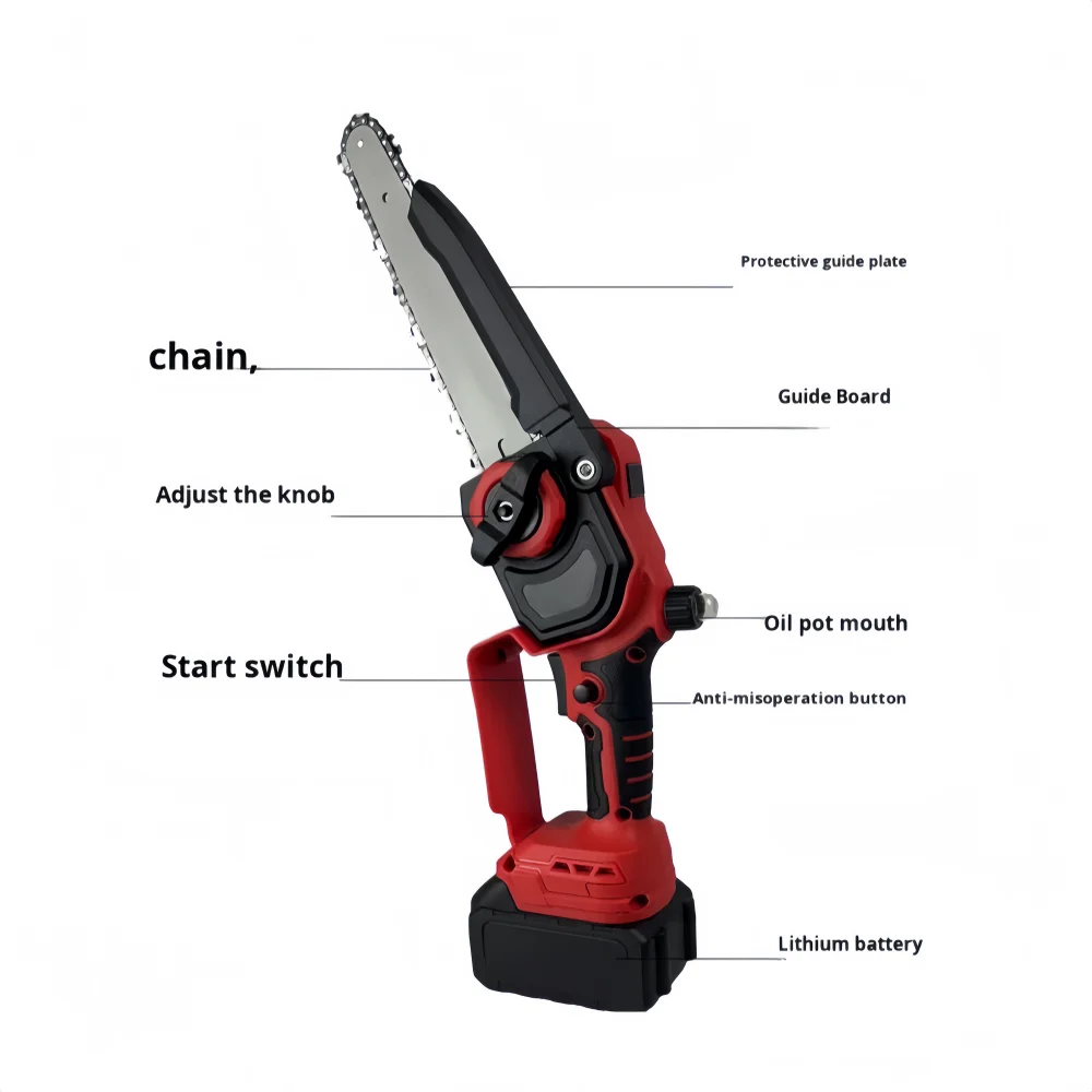 Brushless 21V Lithium Battery Handheld Electric Chain Saw with 8-Inch ...