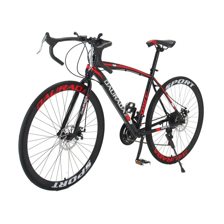 High Quality Customized 700C Hybrid Road Racing Bike Factory Cheap with Steel Fork Disc Brake 21 Speed Gears