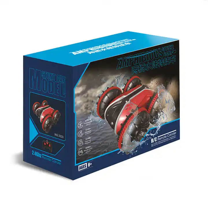 2.4 GHz Waterproof Remote Control Mini RC Stunt Cars 4WD All-Terrain Amphibious Vehicle Made of Durable Metal