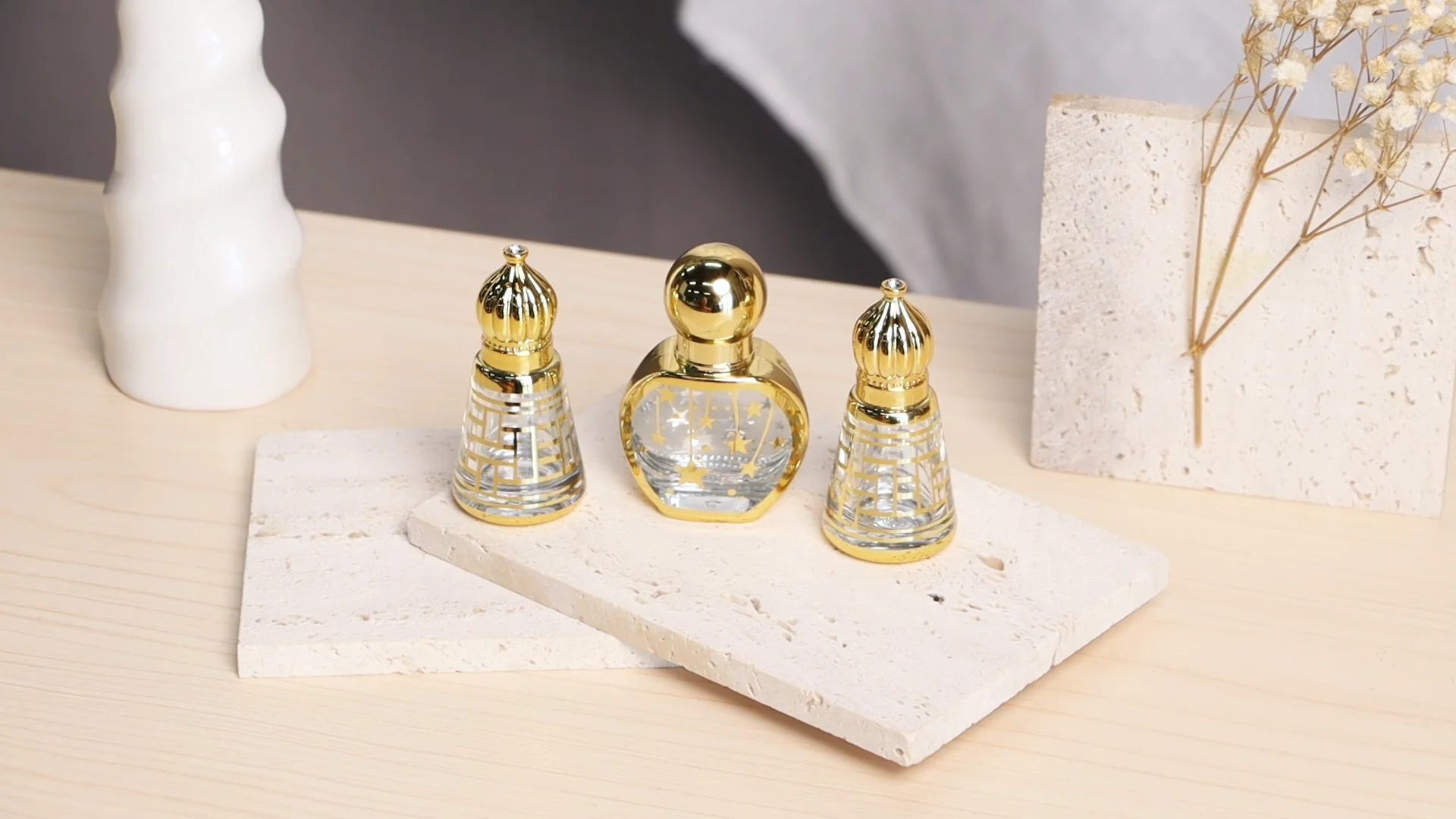 Custom Unique Shape 8ml/12ml Roller Perfume Bottle with Screw Cap