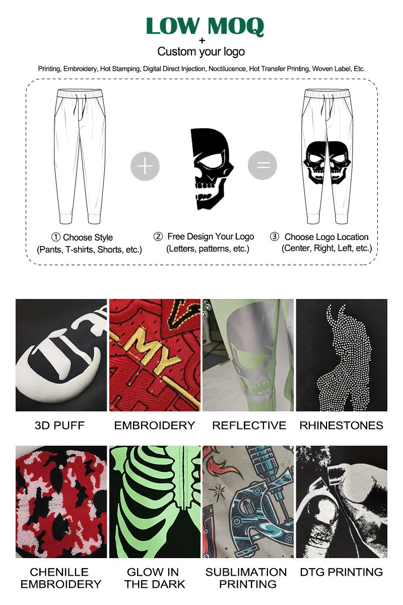 Custom 3D Puff Mens Stack Pants French Terry Baggy Stacked Flare Sweat Pants Men High Quality Casual Stacked Jogger Pants