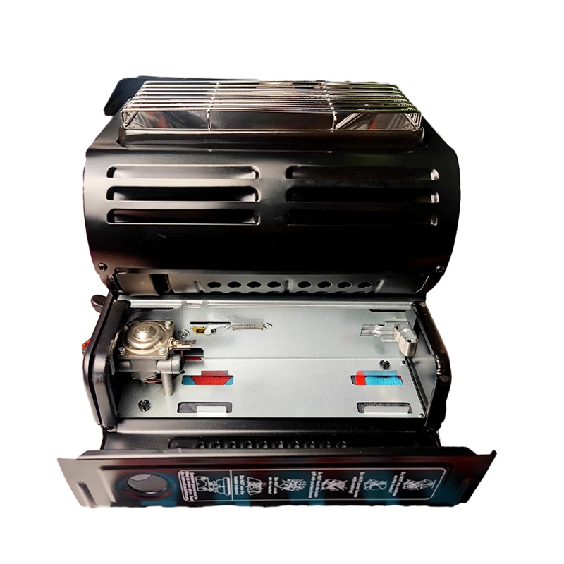 Portable Outdoor Stove Camping Tent Portable Gas Heater Stove Dual Purpose Cooking Stove Stainless Steel Black Gas Cooktops